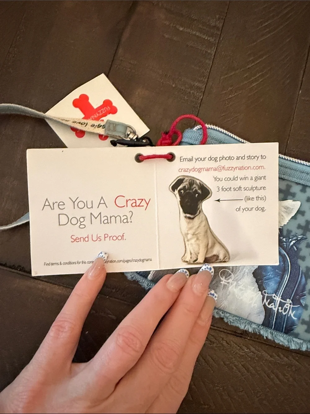 Westie Dog Blue Wristlet Clutch with Removable Strap